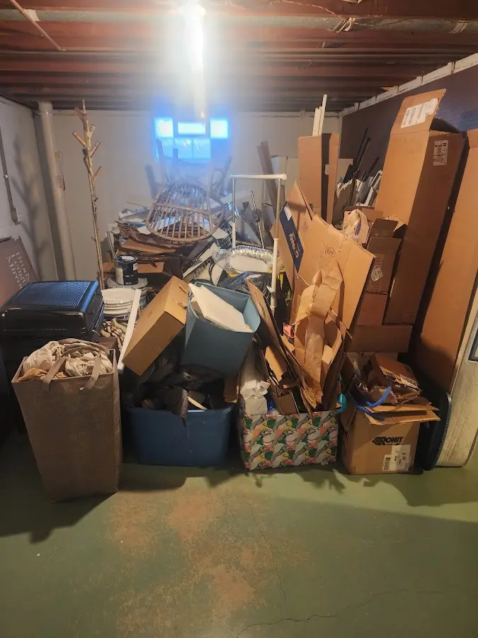 Roll-off dumpster container at job site for 2 Yard Dumpster Rental in Germantown Hills